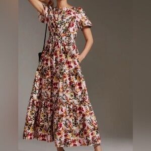Anthro Maeve Somerset Floral Maxi Dress